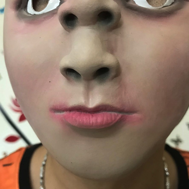 Lateksna maska s četiri oka za Halloween — rekvizit za horor cosplay