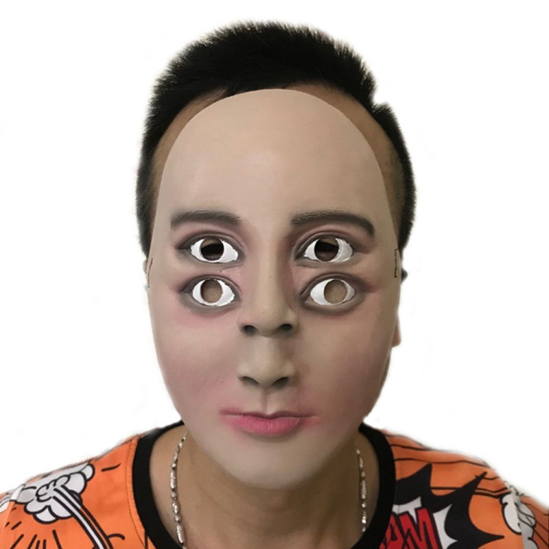 Lateksna maska s četiri oka za Halloween — rekvizit za horor cosplay
