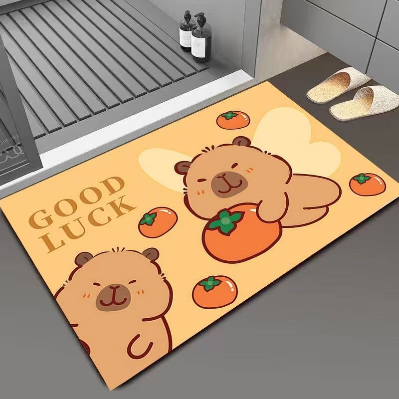 Capybara crtani – simpatičan kupaonski tepih od diatomita, upija, protuklizni, brzo suši