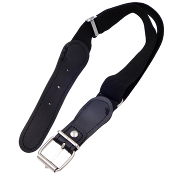 Curea elastică din PU, cu cataramă de pin, neagră, unisex