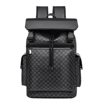 Rucsac bărbați cu capacitate mare pentru afaceri și naveta zilnică, aspect elegant și de înaltă calitate, material PU, model dungat, compatibil cu laptop de 8 inch.