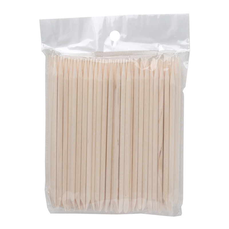 100 darab narancs- és bükkfa körömlakészítő pálcák, 11,4 cm és 7,5 cm