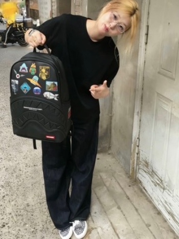 SG Shark Mouth ruksak s dvostrukim ramenima, grafiti dizajn sa sprejem, velika kapaciteta, torba za laptop i školu