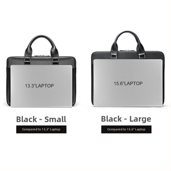 Geantă pentru bărbați din piele naturală, geantă de documente pentru laptop de 14 inch, stil coreean