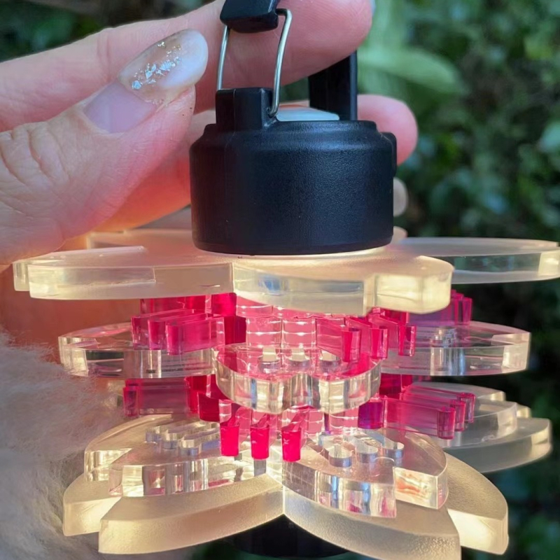 Vanjska ML4 kamp lamp s abažurom sakura cvijeta, LED ružičasta