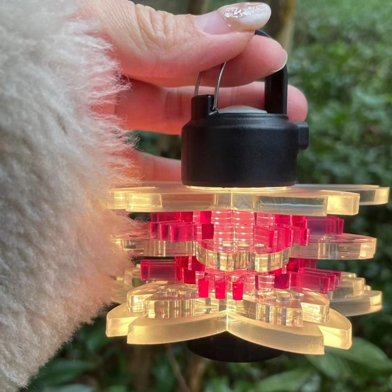 Vanjska ML4 kamp lamp s abažurom sakura cvijeta, LED ružičasta