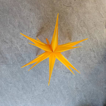 60 cm žuti plastični abažur za LED rasvjetu, zvijezda s 18 točaka, za vanjsku upotrebu, vodootporan