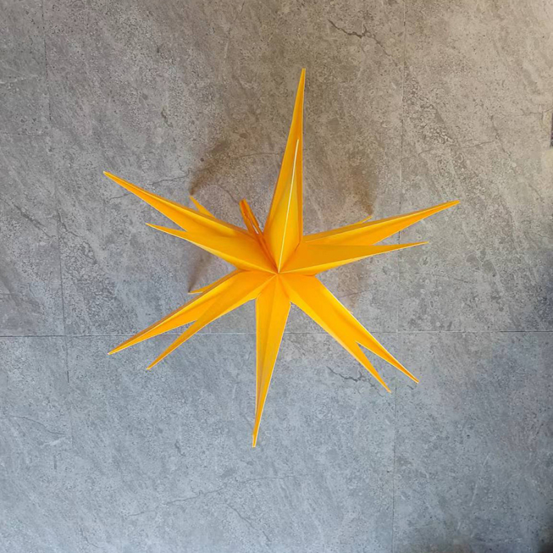 60 cm žuti plastični abažur za LED rasvjetu, zvijezda s 18 točaka, za vanjsku upotrebu, vodootporan