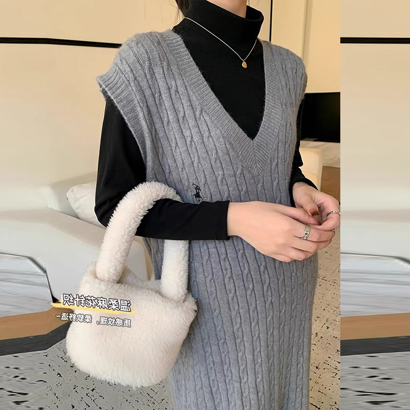 Trudnički pleteni komplet: jesensko-zimski dvodjelni outfit s dugim rukavima i midi pletenom suknom, jednobojan, japansko-korejski casual stil.