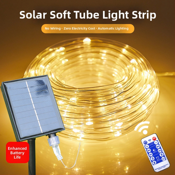Solarne LED cijevne svjetiljke za vanjsku upotrebu, vodootporne, višebojne treptave svjetlosti u nizu za ukrašavanje vrta i drveća