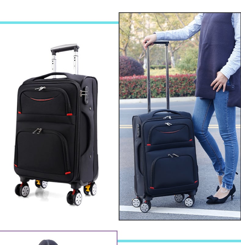 Valiză din material Oxford, 28 inch, cu roți universale, lacăt cu cod de 24 cifre, durabilă și impermeabilă, bagaj de cabină pentru călătorii