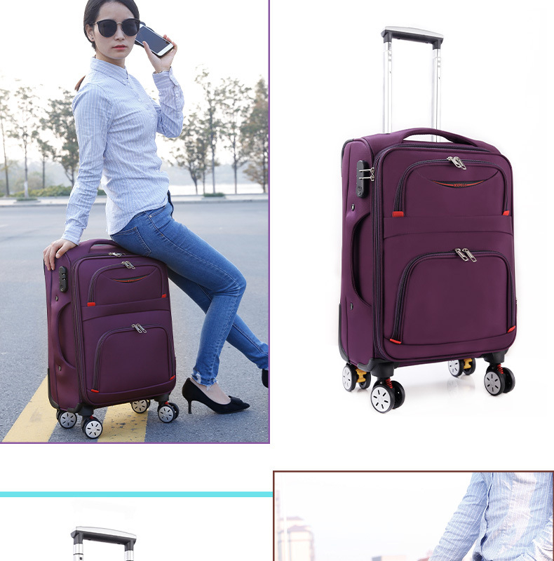 Valiză din material Oxford, 28 inch, cu roți universale, lacăt cu cod de 24 cifre, durabilă și impermeabilă, bagaj de cabină pentru călătorii