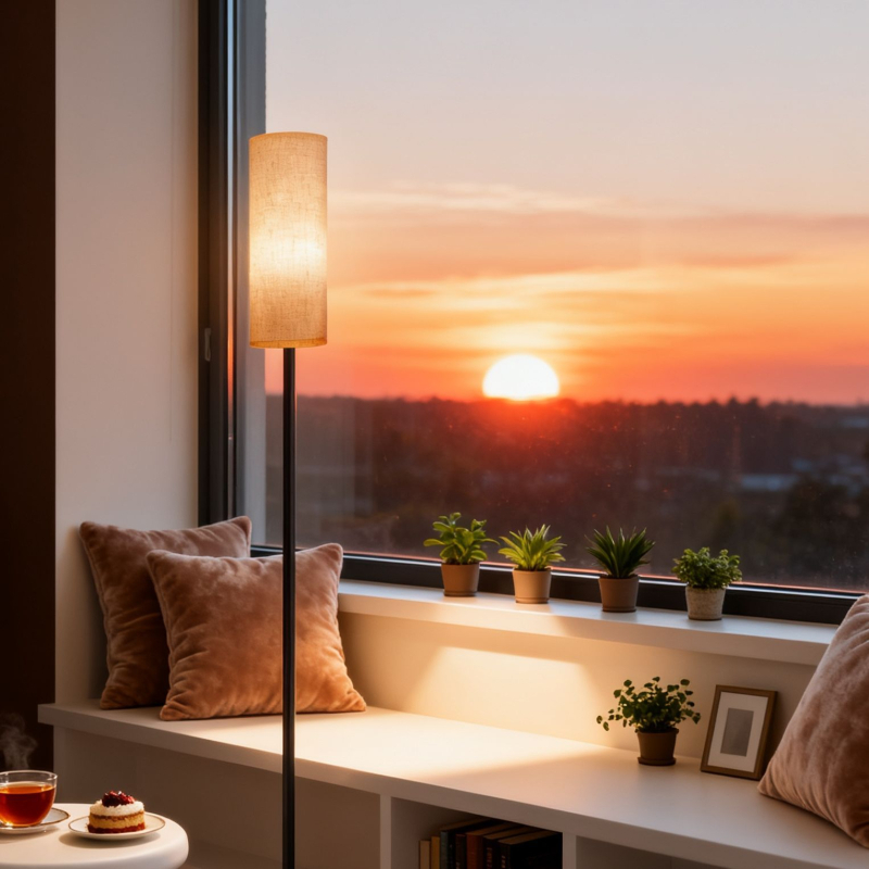 LED podna svjetiljka s abažurom od lana, skandinavski minimalistički stil, metalno postolje od željeza, pogodno za dnevni boravak i spavaću sobu, atmosfersko svjetlo