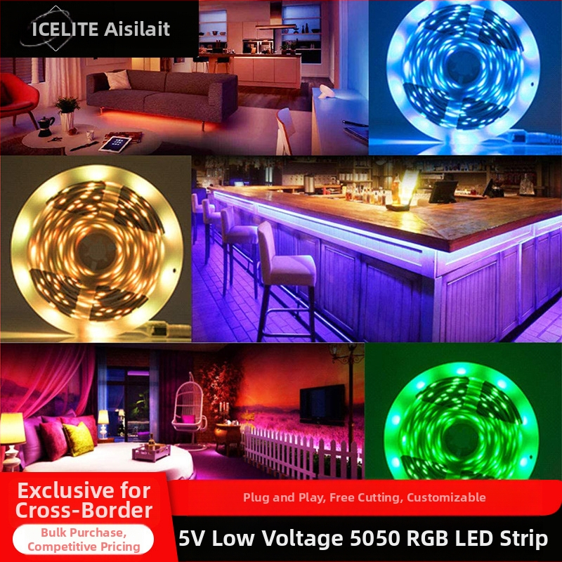 WiFi Bluetooth LED trak set, 5V niski napon, rezanje po dužini, ambijentalno osvjetljenje spavaće sobe, kućni dekorativni RGB trak