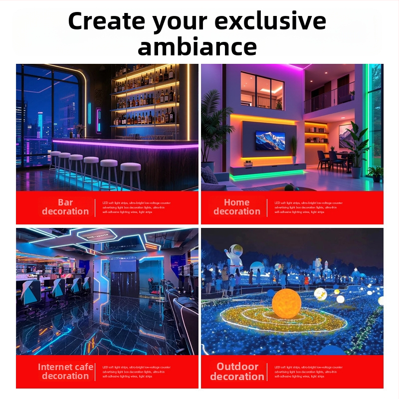 WiFi Bluetooth LED trak set, 5V niski napon, rezanje po dužini, ambijentalno osvjetljenje spavaće sobe, kućni dekorativni RGB trak