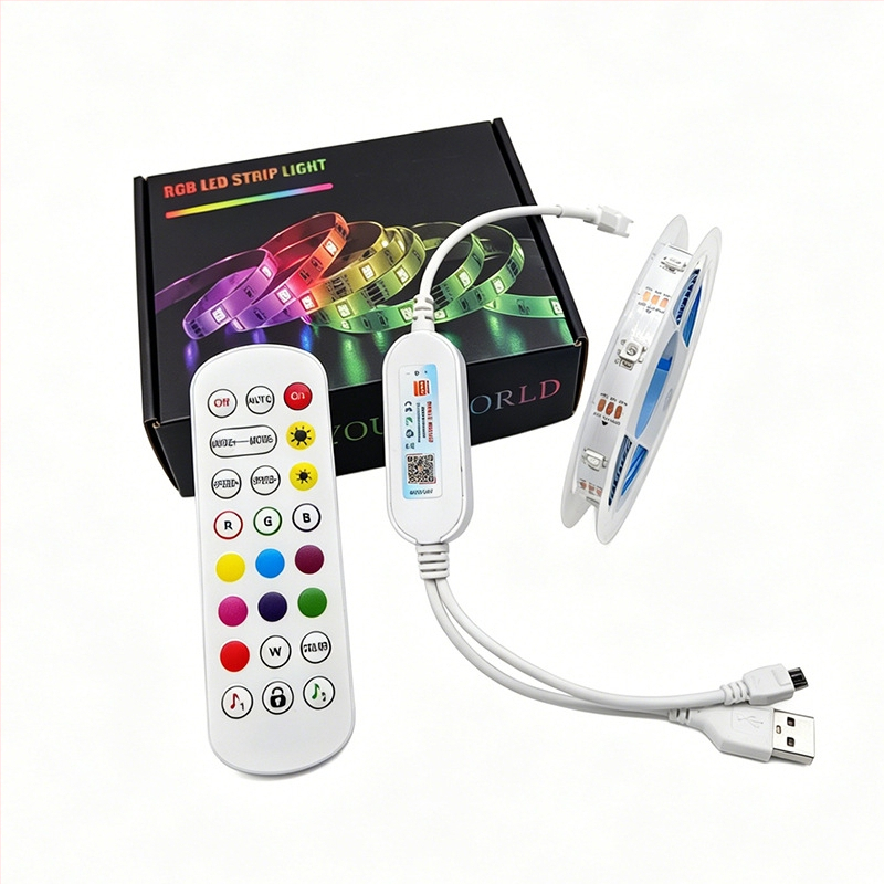 WiFi Bluetooth LED trak set, 5V niski napon, rezanje po dužini, ambijentalno osvjetljenje spavaće sobe, kućni dekorativni RGB trak