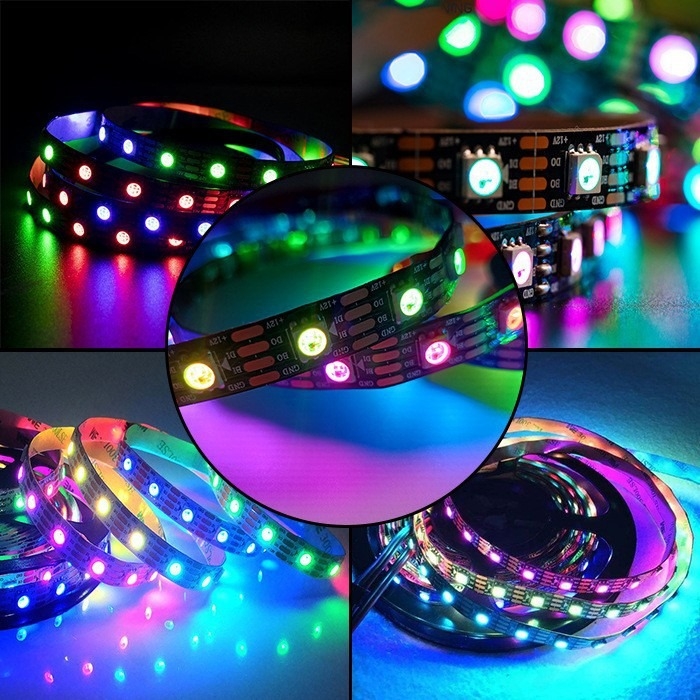 WS2815 RGB LED traka s programabilnom ugrađenom funkcijom ponovnog pokretanja pri prekidu, 12V 5050 RGB, efekt jureće svjetlosti