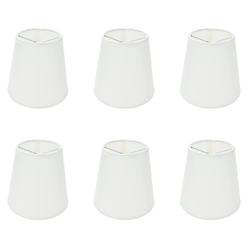 Bijeli i bež platneni sjenilo sa klipom za stolnu i stropnu lampu, 90×130×140 mm