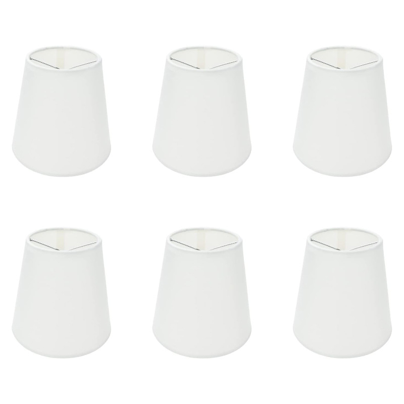 Bijeli i bež platneni sjenilo sa klipom za stolnu i stropnu lampu, 90×130×140 mm