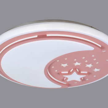 Lampa za dnevni boravak s zaštitom očiju, pravokutni glavna svjetiljka, moderni minimalistički dizajn, ružičasti abažur sa zvijezdama i mjesecom