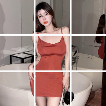 Ženska ljetna haljina s trakama, korejski stil uske linije, uski kroj, jednobojna, bodycon haljina, model 8695, ovratnik s naborom