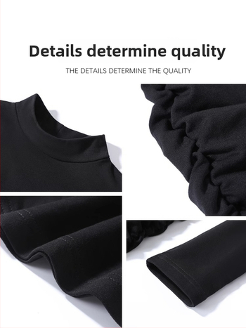 Crna bodycon haljina s podstavom od umjetne kože, pleteni materijal za jesen-zimu, visok pojas, dugi rukavi, pulover stil