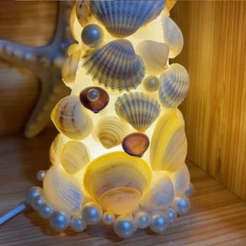 Lampa od školjke DIY – noćna svjetiljka, desktop dekoracija, ručni rad, poklon za djevojku za rođendan
