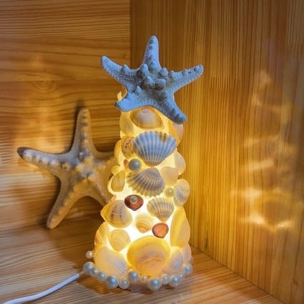 Lampa od školjke DIY – noćna svjetiljka, desktop dekoracija, ručni rad, poklon za djevojku za rođendan