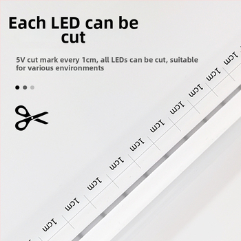 5V silikonski fleksibilni LED neonski trak s USB-om i kućištem za baterije, prekidač, za ogledalo za šminkanje, vodootporno ambijentalno linearno svjetlo