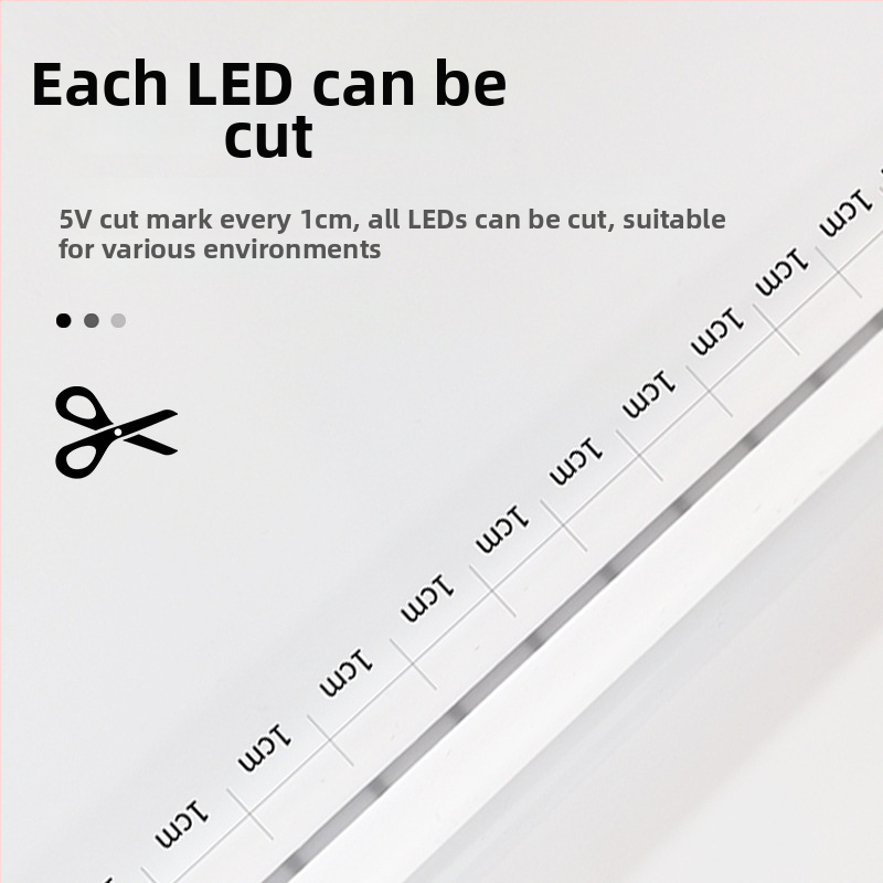 5V silikonski fleksibilni LED neonski trak s USB-om i kućištem za baterije, prekidač, za ogledalo za šminkanje, vodootporno ambijentalno linearno svjetlo