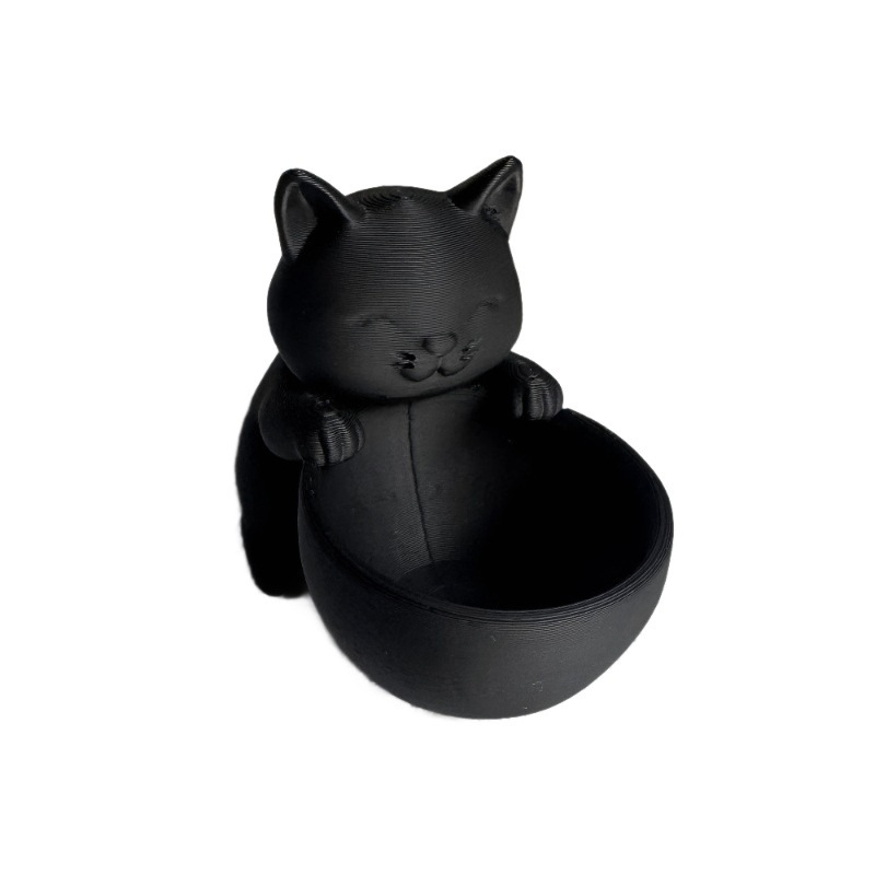 3D-nyomtatott macska alakú szukkulens tartó, kis növényekhez