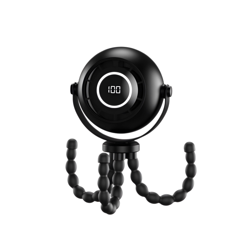 Polip alakú USB asztali ventilátor LED éjjeli fényével, hordozható, babakocsira illő