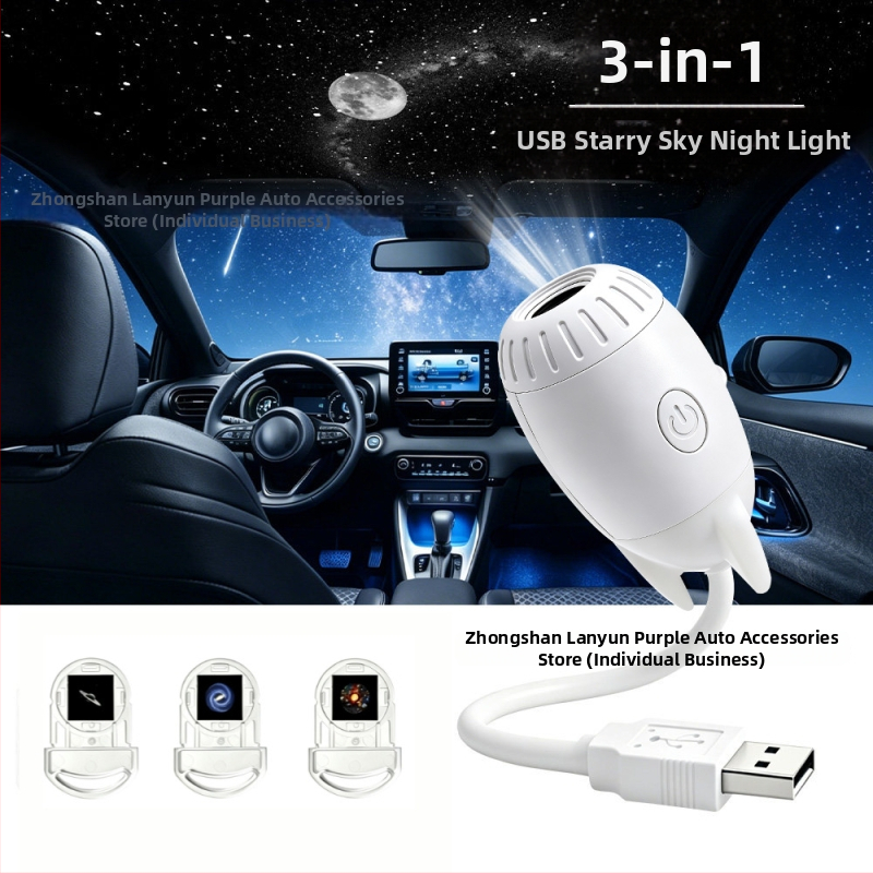 USB projektor zvjezdano nebo za unutarnji prostor automobila i spavaću sobu – galaktičko ambijentalno osvjetljenje