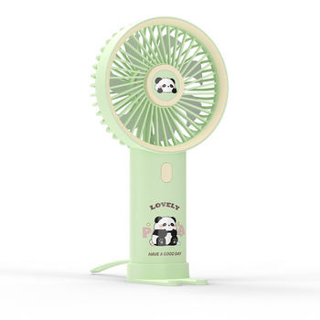 Panda kézben tartható USB-s újratölthető mini ventilátor, aranyos rajzfilm dizájn, hordozható ajándék
