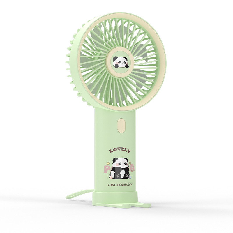 Panda kézben tartható USB-s újratölthető mini ventilátor, aranyos rajzfilm dizájn, hordozható ajándék