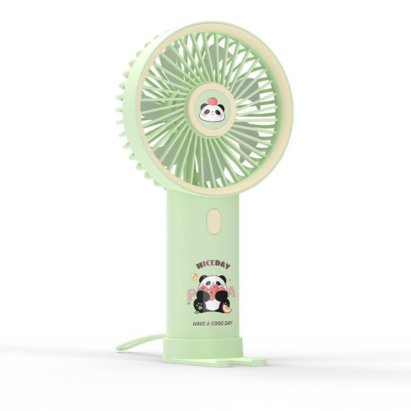 Panda kézben tartható USB-s újratölthető mini ventilátor, aranyos rajzfilm dizájn, hordozható ajándék
