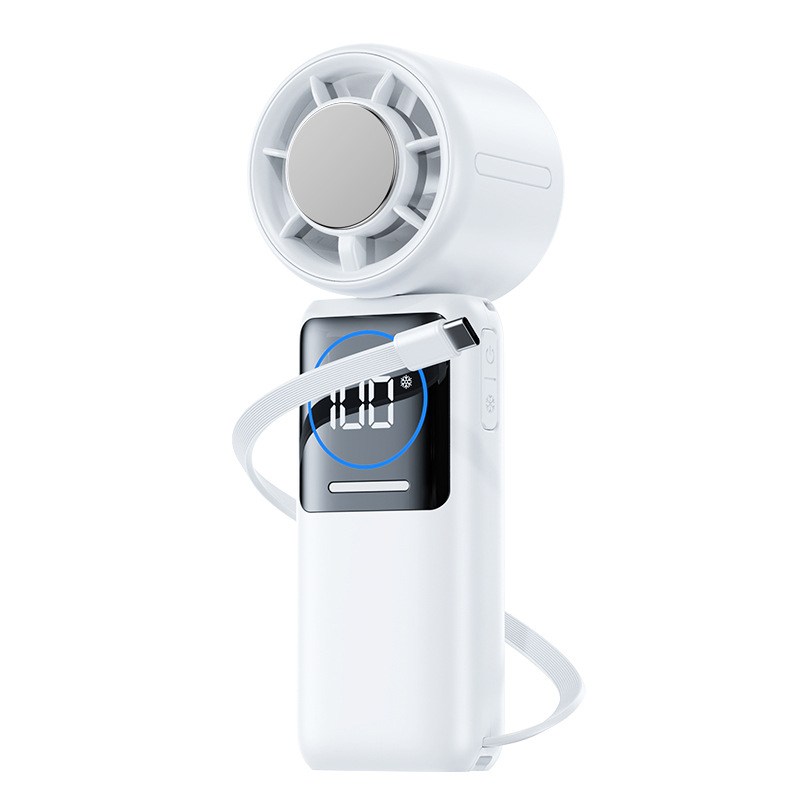 Ručni mini ventilator s hladnim paketom, tih, sklopiv, za kačenje na vrat, stolni USB punjač, prijenosno hlađenje, ugrađeni 6000 mAh aku