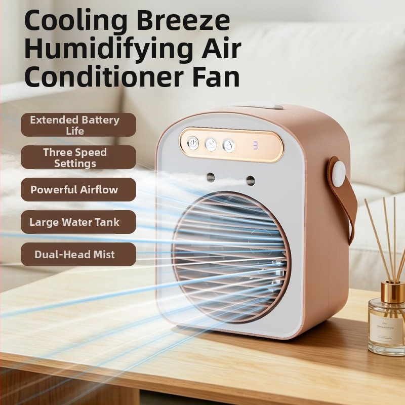 Prijenosni stolni ventilator s ovlaživačem, 2-u-1 hlađenje i ovlaživanje, USB punjivi mali rashladni ventilator
