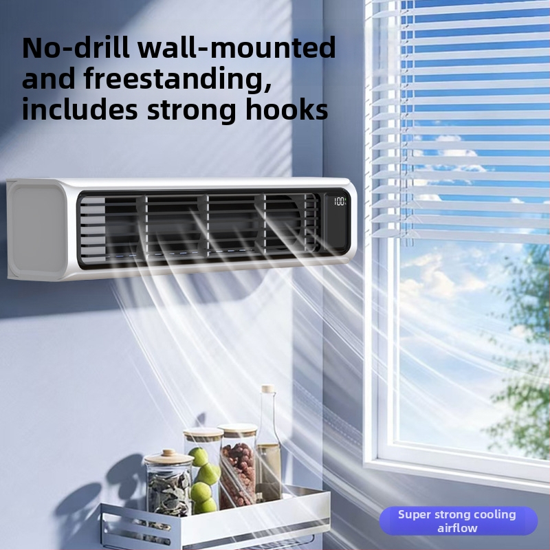 Láthatatlan toronyventilátor – hordozható, újratölthető irodai hűtőventilátor, asztali oszcilláló, falra szerelhető