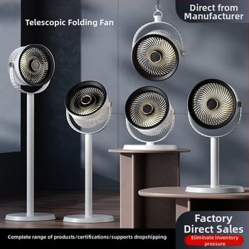 Légkörforgató ventilátor, csendes asztali és álló kivitel, 3 lapát, újratölthető, távirányító, modell F900
