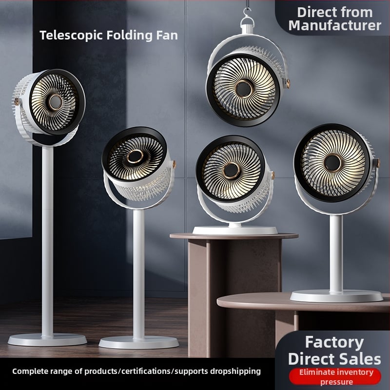 Légkörforgató ventilátor, csendes asztali és álló kivitel, 3 lapát, újratölthető, távirányító, modell F900