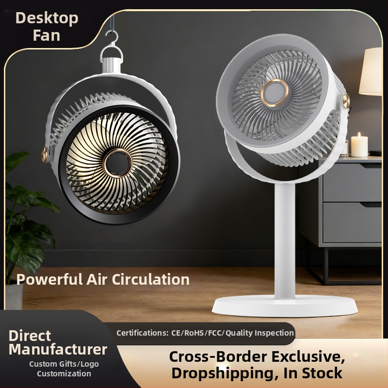 Légkörforgató ventilátor, csendes asztali és álló kivitel, 3 lapát, újratölthető, távirányító, modell F900