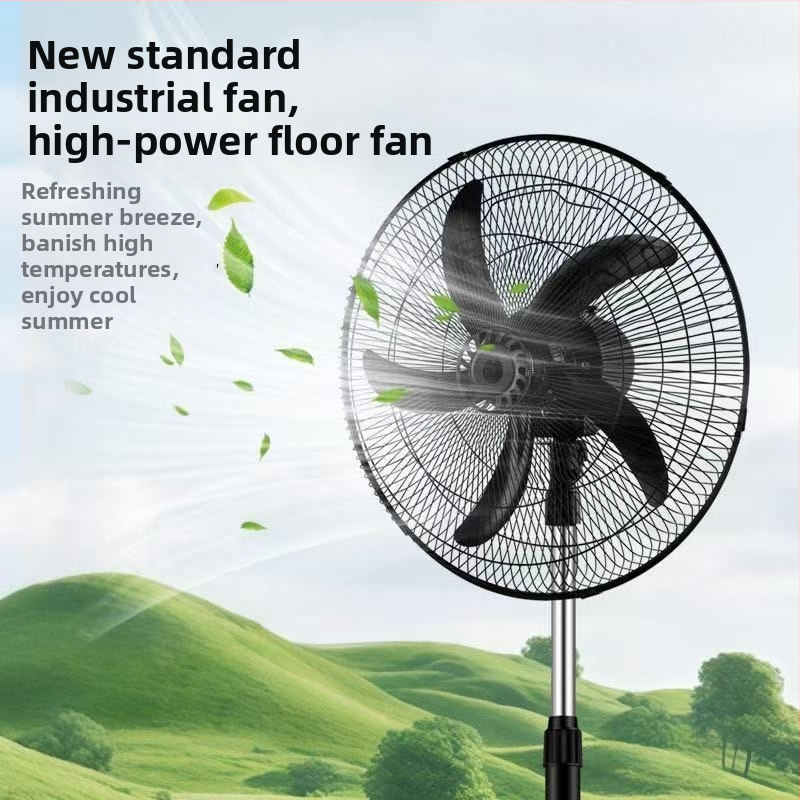 Priemyselný podlahový ventilátor, výkonný elektrický ventilátor pre komerčné použitie, silný prietok vzduchu, vysoký výkon, oscilačná hlavica, vertikálny dizajn