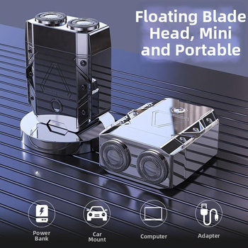 Mecha-stílusú férfi elektromos utazó mini, újratölthető és mosható borotva DS07