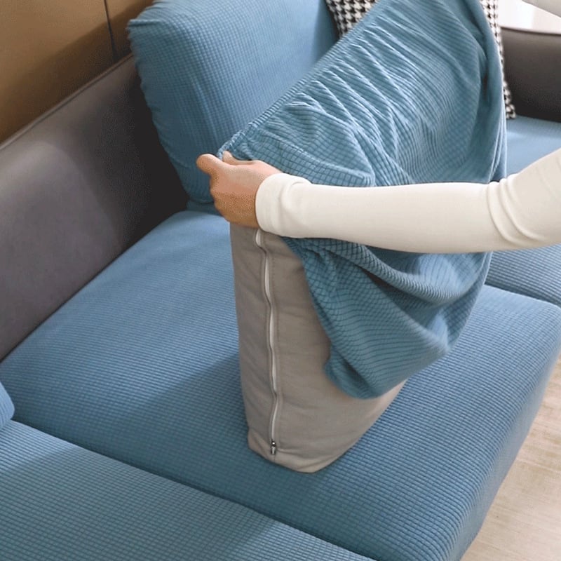 Plush navlaka za kauč, jednobojna, elastična za potpuno prekrivanje jastuka, za dvosed kauč, za sva godišnja doba