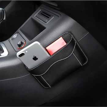 Kožni organizator automobila za prostor između sjedala i središnje konzole, pretinac za telefon