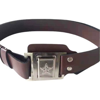 Curea pentru copii, stil militar maro, accesorii pentru costume și reprezentații, curea de talie din piele sintetică cu cataramă metalică