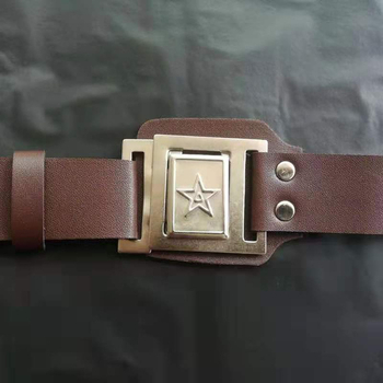 Curea pentru copii, stil militar maro, accesorii pentru costume și reprezentații, curea de talie din piele sintetică cu cataramă metalică