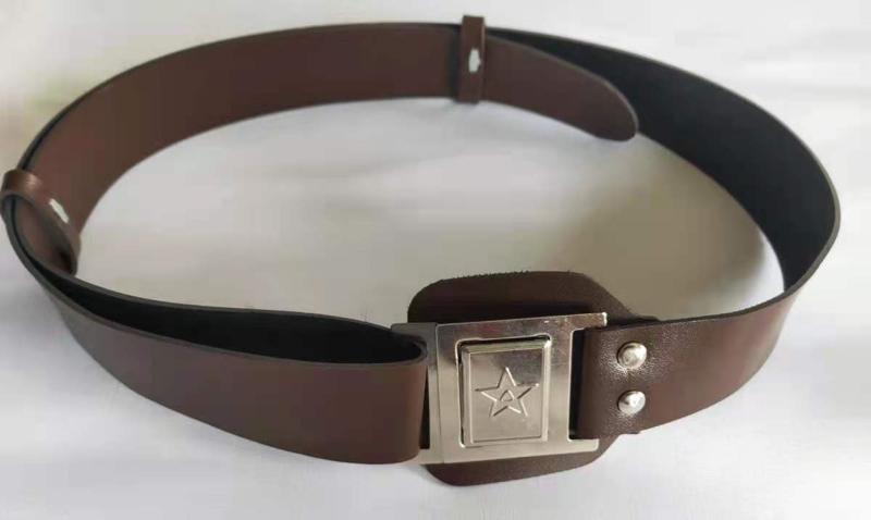 Curea pentru copii, stil militar maro, accesorii pentru costume și reprezentații, curea de talie din piele sintetică cu cataramă metalică