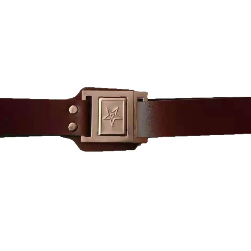 Curea pentru copii, stil militar maro, accesorii pentru costume și reprezentații, curea de talie din piele sintetică cu cataramă metalică